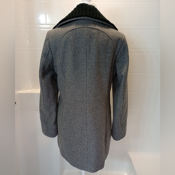 Calvin Klein Women's Grey & Black Wool Blend Pea Coat Size 6 - Picture 7 of 15